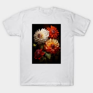 Classic Elegant Floral Arrangement Fine Art Oil Painting T-Shirt